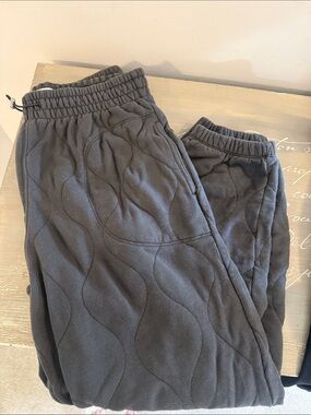 Abercrombie & Fitch Black Quilted Track Joggers